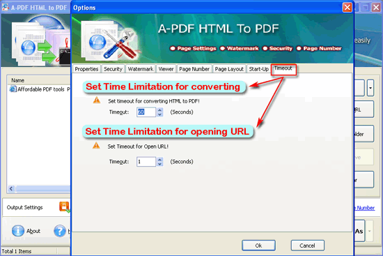 A-PDF HTML to PDF batch mode time out